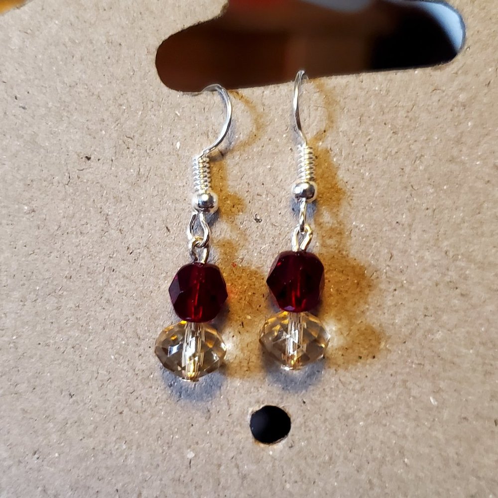 Silver Tone Hook Czech Glass Bead Dangle Earrings Tony Alexander Jewelry Artisan
